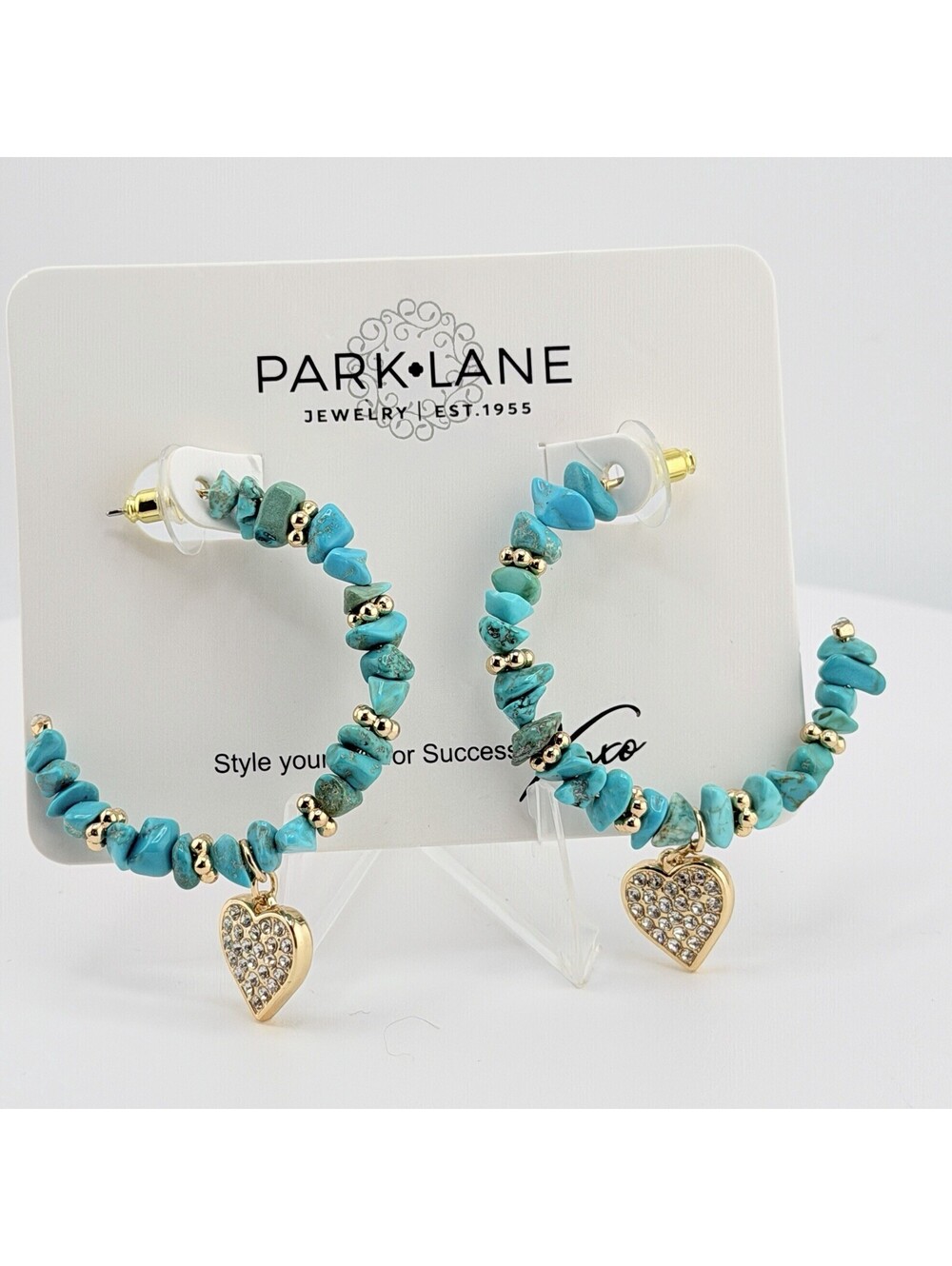 Park Lane Limited Edition Santorini Turquoise Heart Hoop Earrings